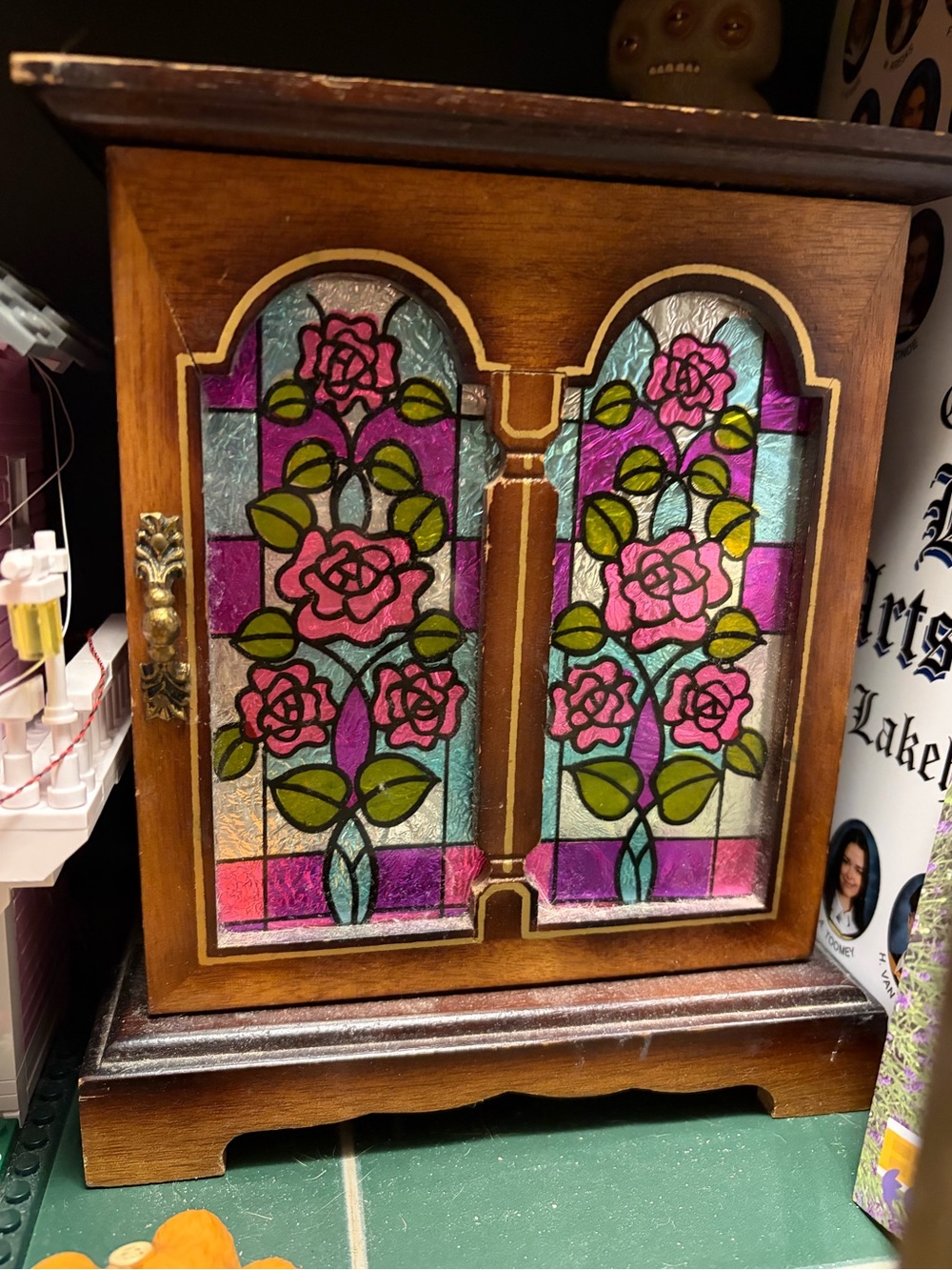 Vintage Tiffany Style Jewelry Music Box